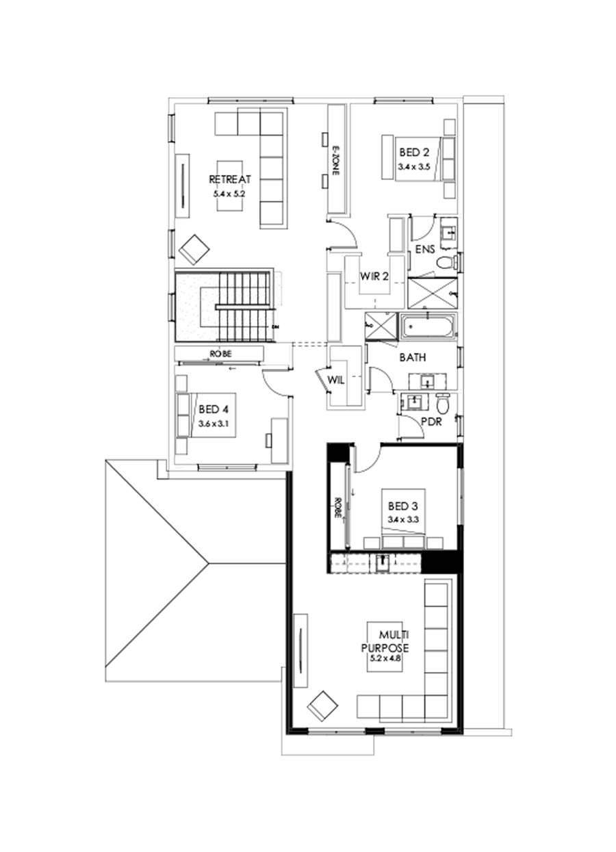 40 First Floor Floorplan (Bar - Flipped)