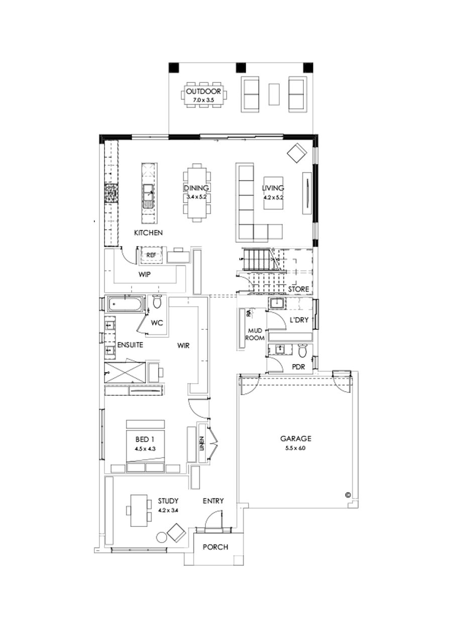 40 Ground Floor Floorplan (Alternate grand outdoor living)