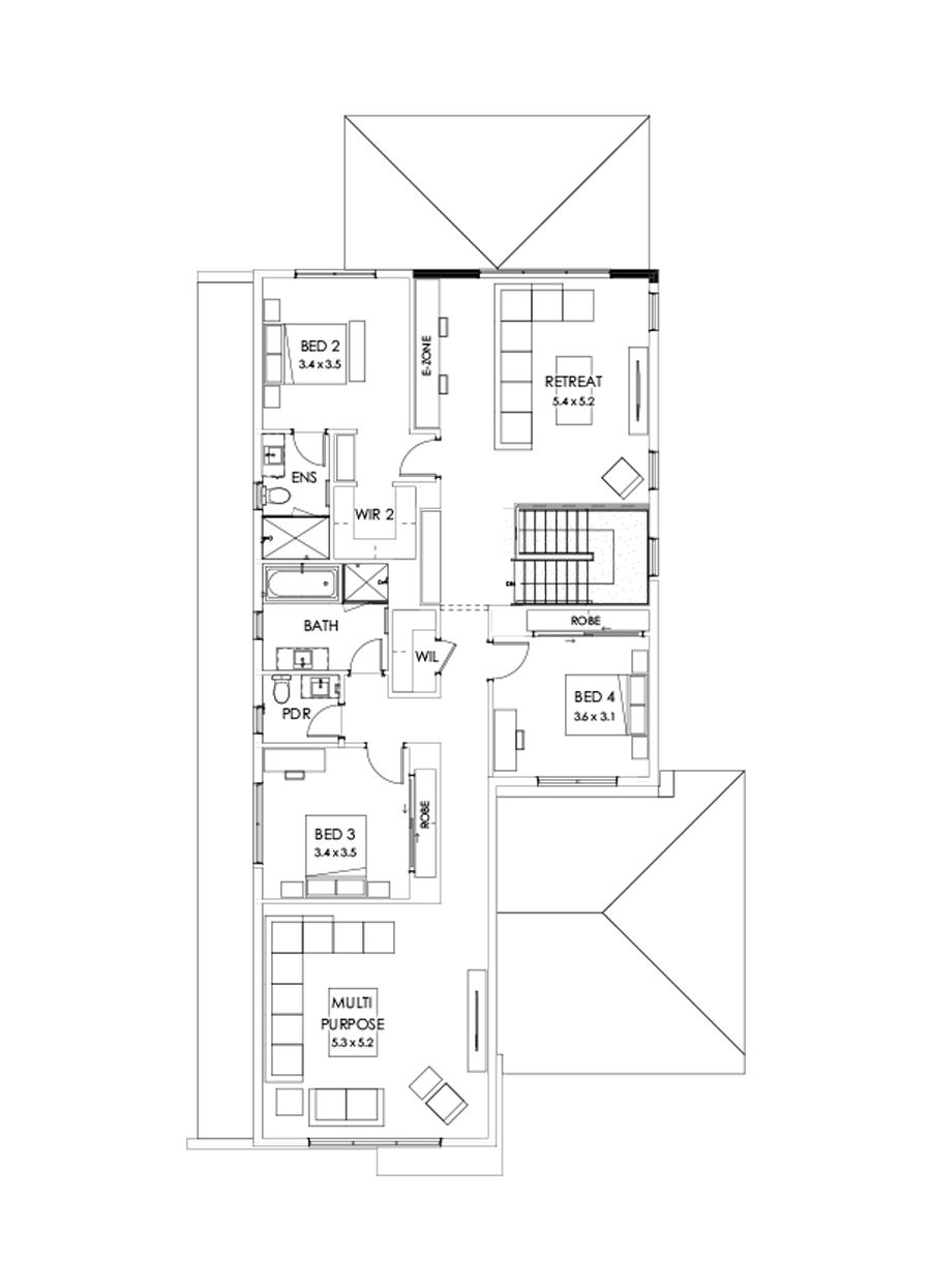 40 First Floor Floorplan (Alternate grand outdoor living)