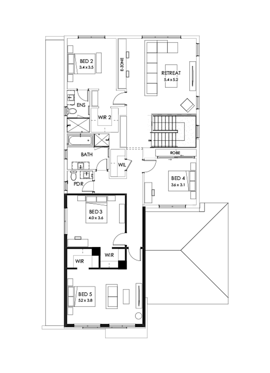 40 First Floor Floorplan (5th bedroom)