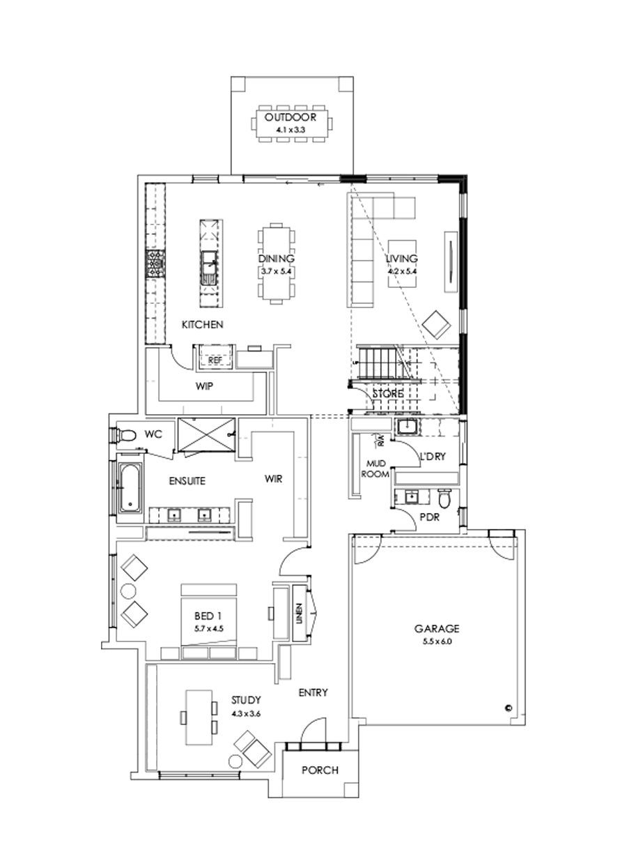 43 Ground Floor Floorplan (Void)
