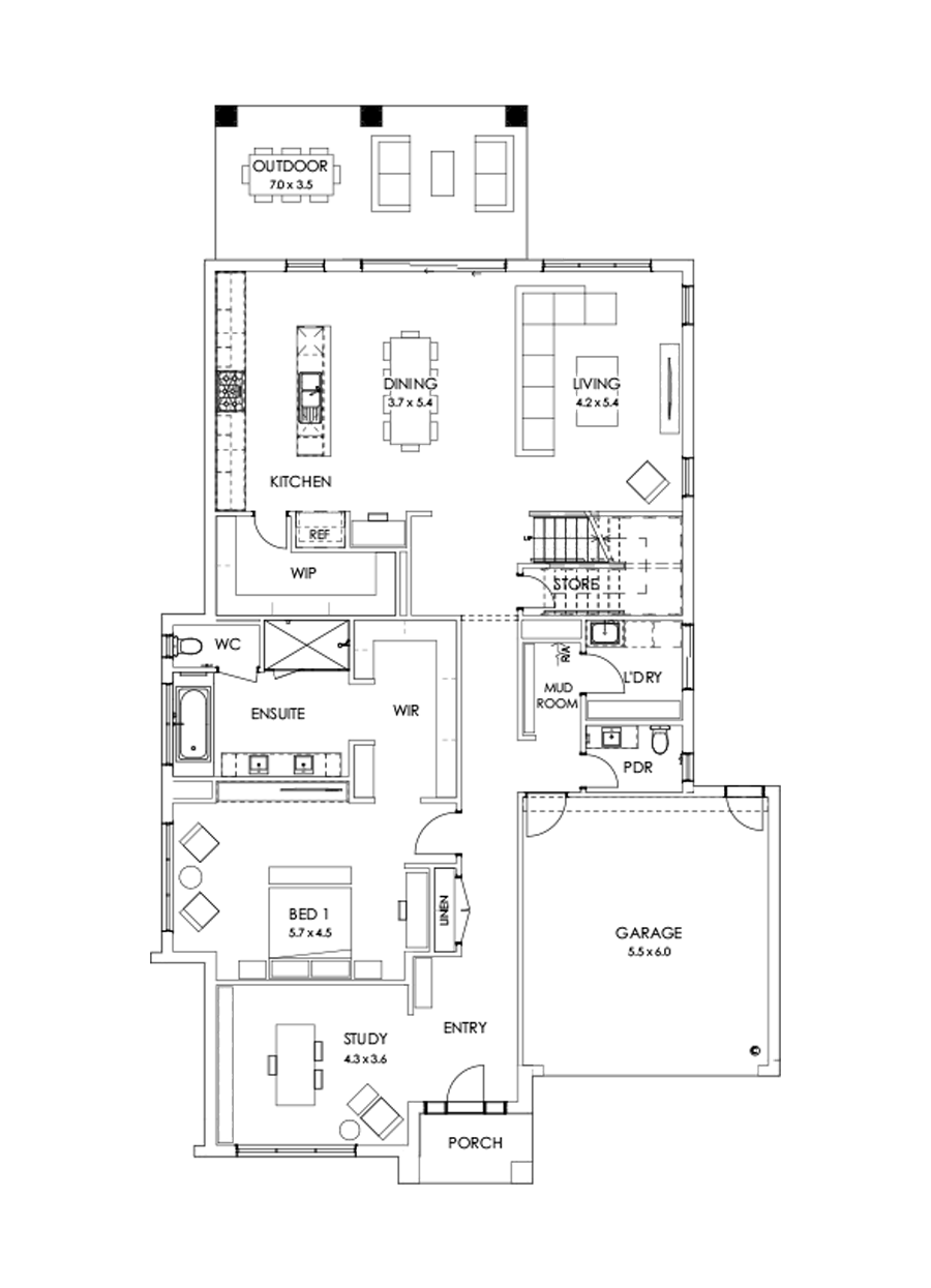 43 Ground Floor Floorplan (Grand outdoor living)