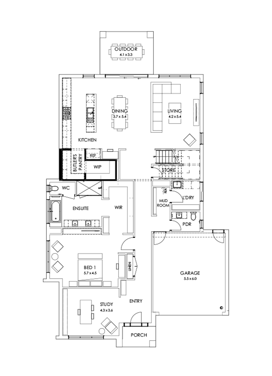 43 Ground Floor Floorplan (Butler's pantry)