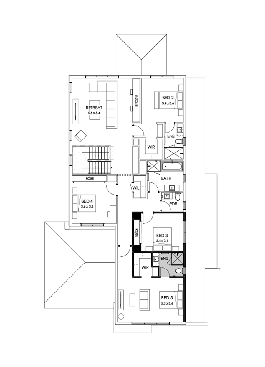 43 First Floor Floorplan (Guest bedroom - Flipped)