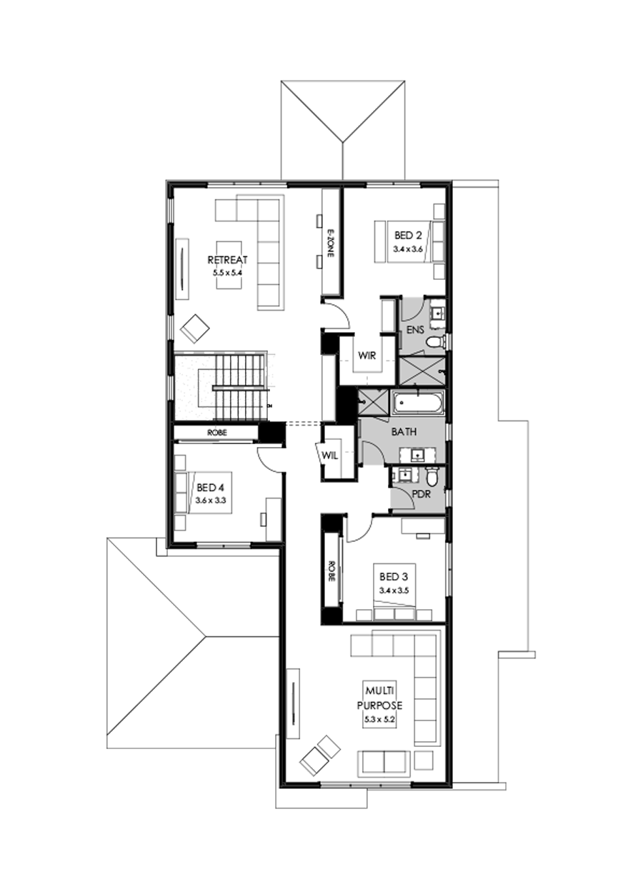 43 First Floor Floorplan (Standard - Flipped)