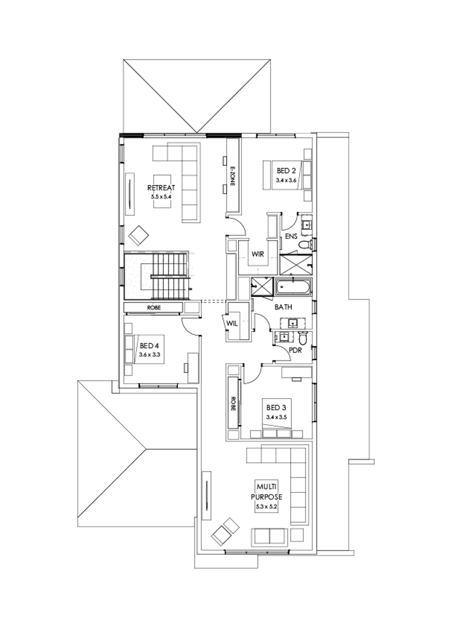 43 First Floor Floorplan (Alternate grand outdoor living - Flipped)