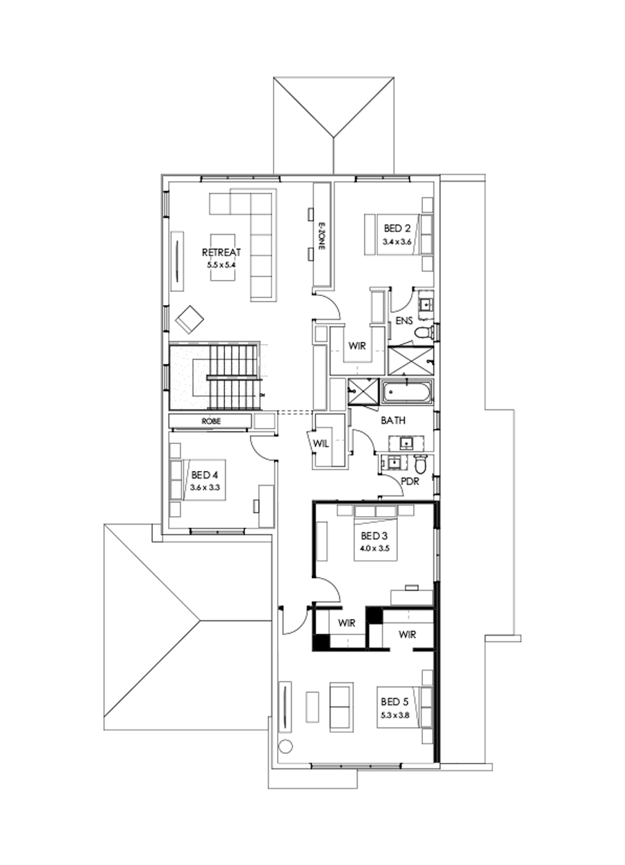 43 First Floor Floorplan (5th bedroom - Flipped)