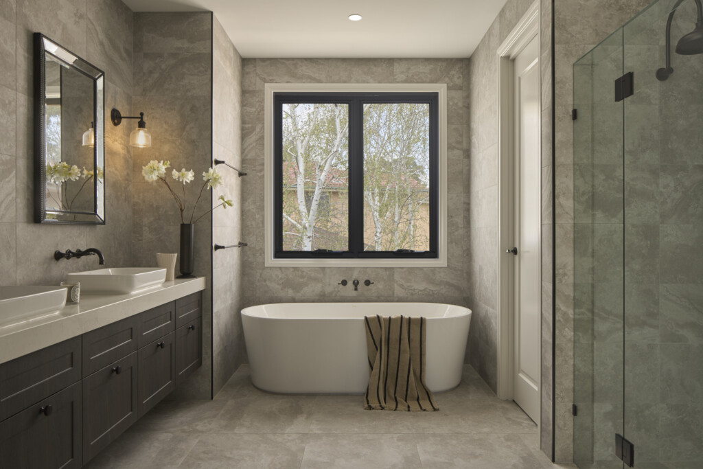 Boutique Homes Grange 60 at Forest Hill - Ensuite with bath and double shower and double vanity.