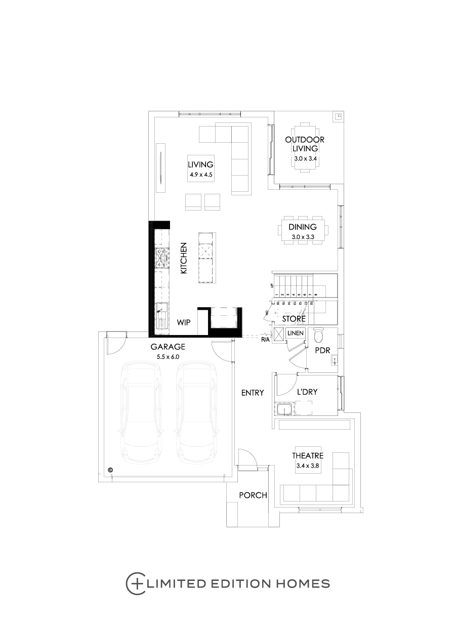 30 Ground Floor Floorplan (Alternate Kitchen)
