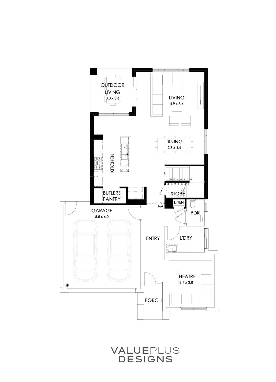 30 Ground Floor Floorplan (Rear flip)