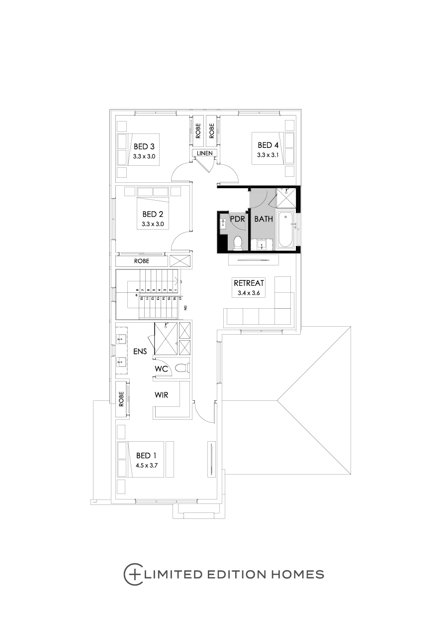 30 First Floor Floorplan (Powder room - Flipped)