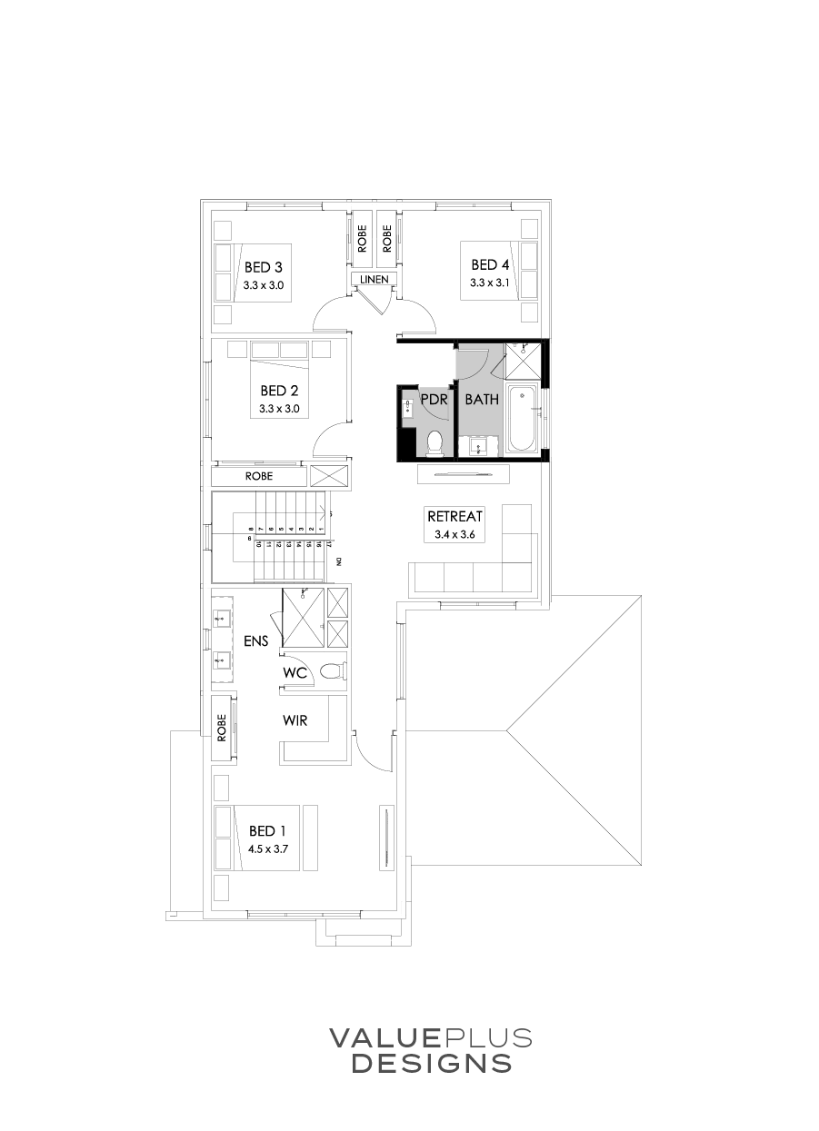 30 First Floor Floorplan (Powder room - Flipped)