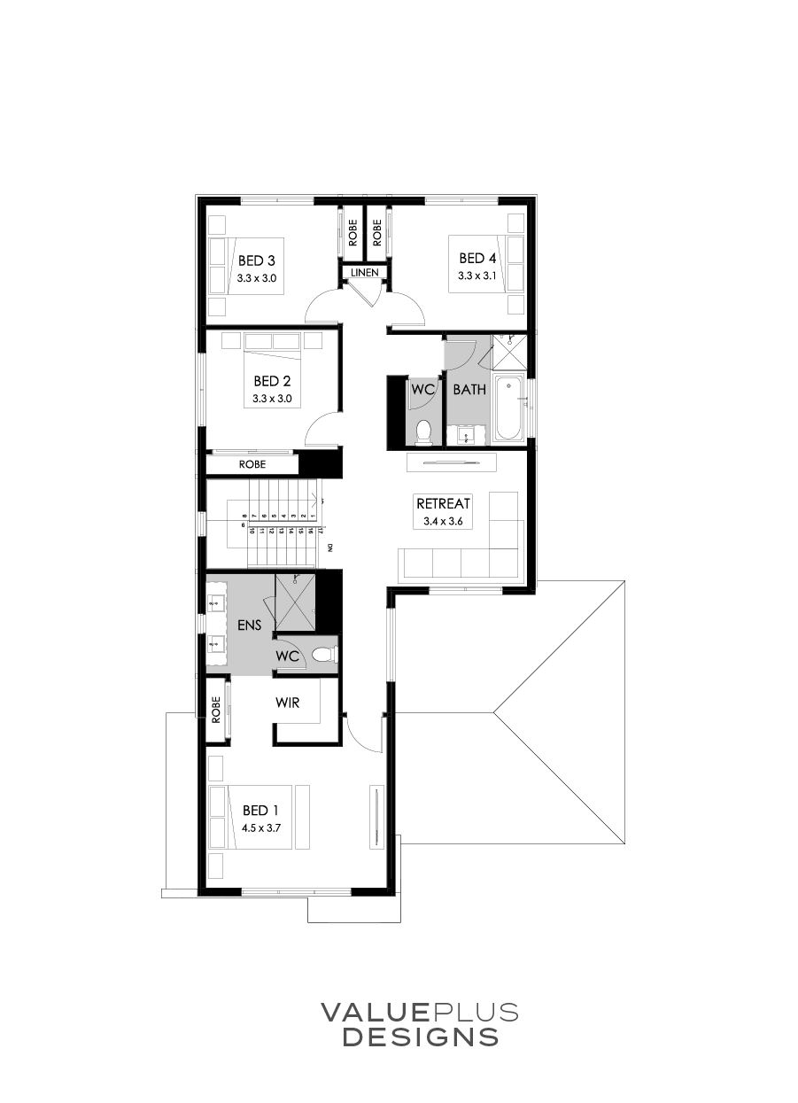 30 First Floor Floorplan (Standard - Flipped)