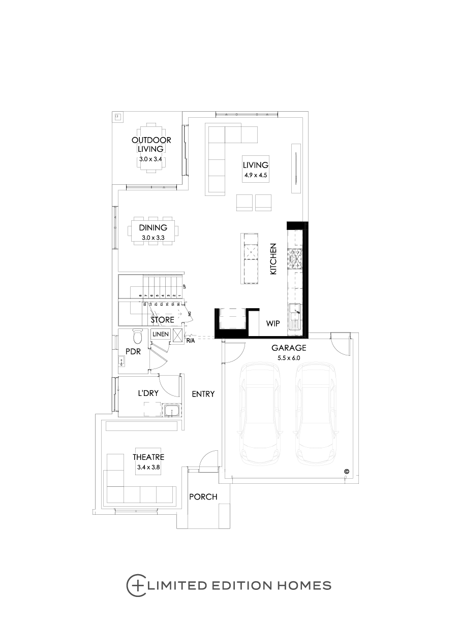 30 Ground Floor Floorplan (Alternate Kitchen - Flipped)