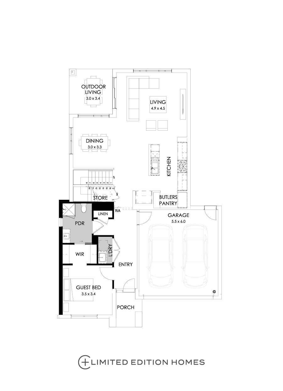 30 Ground Floor Floorplan (Guest bedroom - Flipped)