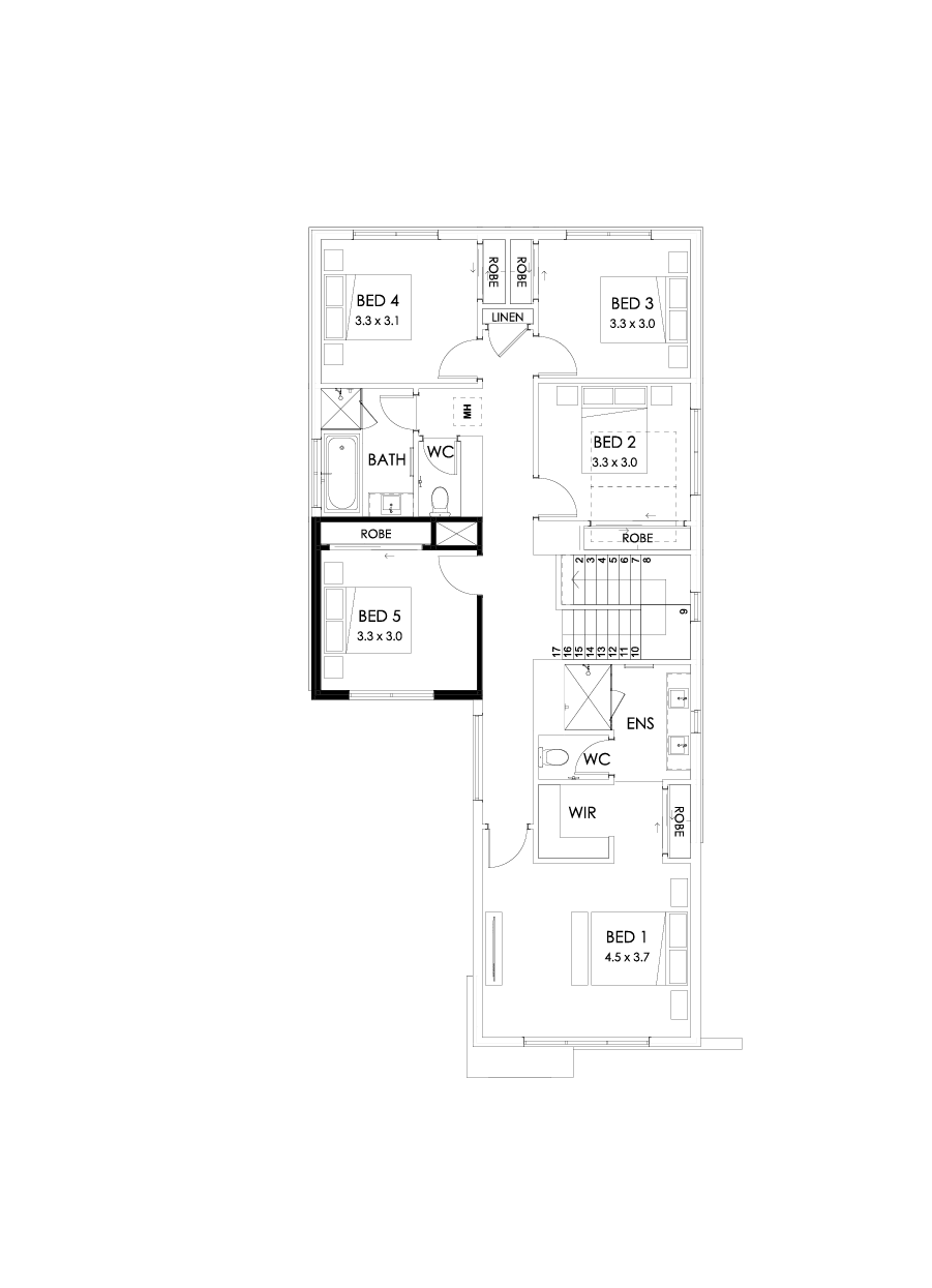 30 First Floor Floorplan (5th bedroom)