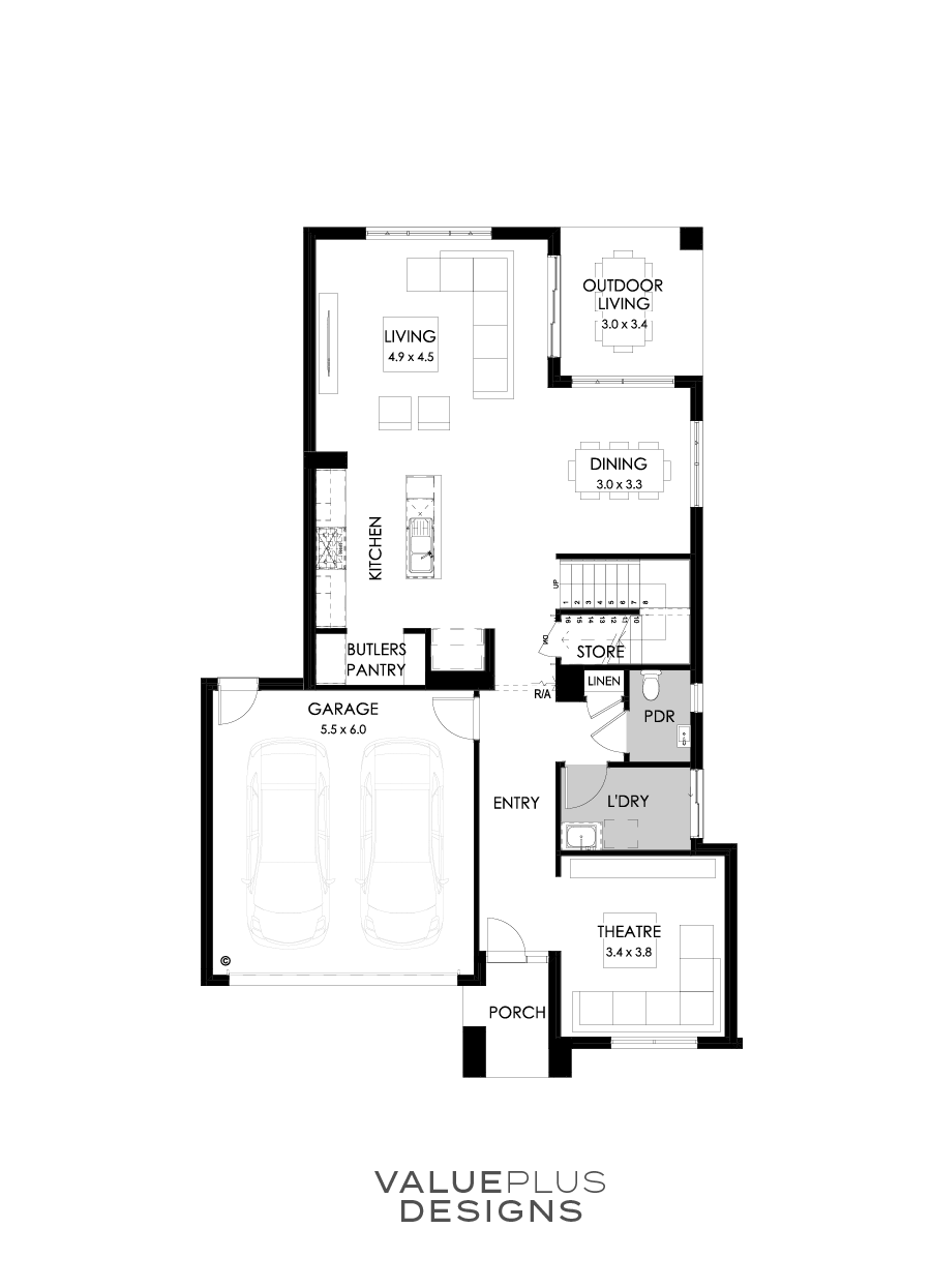 30 Ground Floor Floorplan (Butler's pantry - Included)