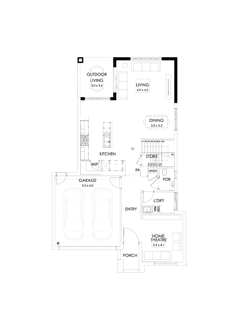 30 Ground Floor Floorplan (Rear flip)