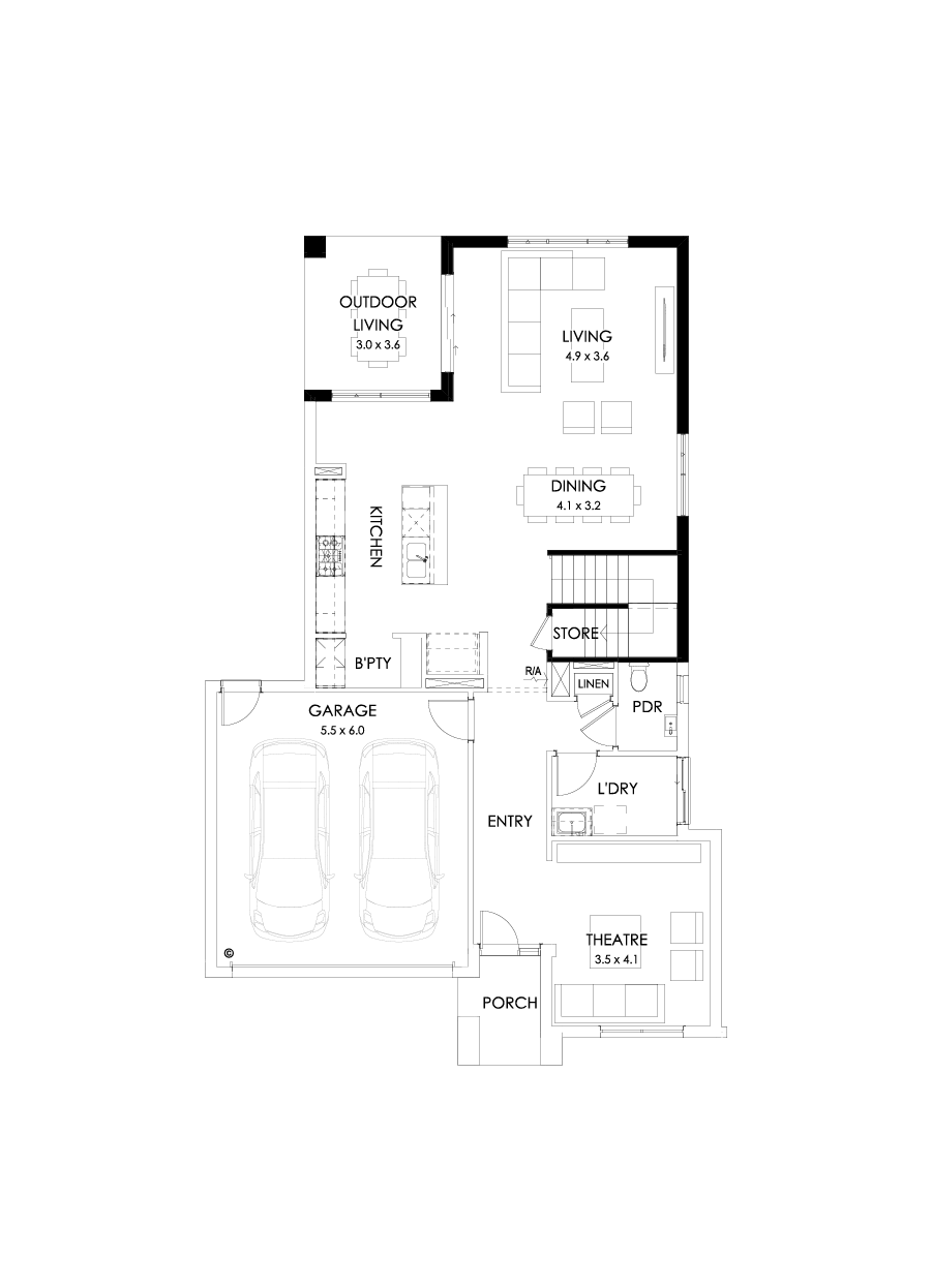 30 Ground Floor Floorplan (Rear flip)