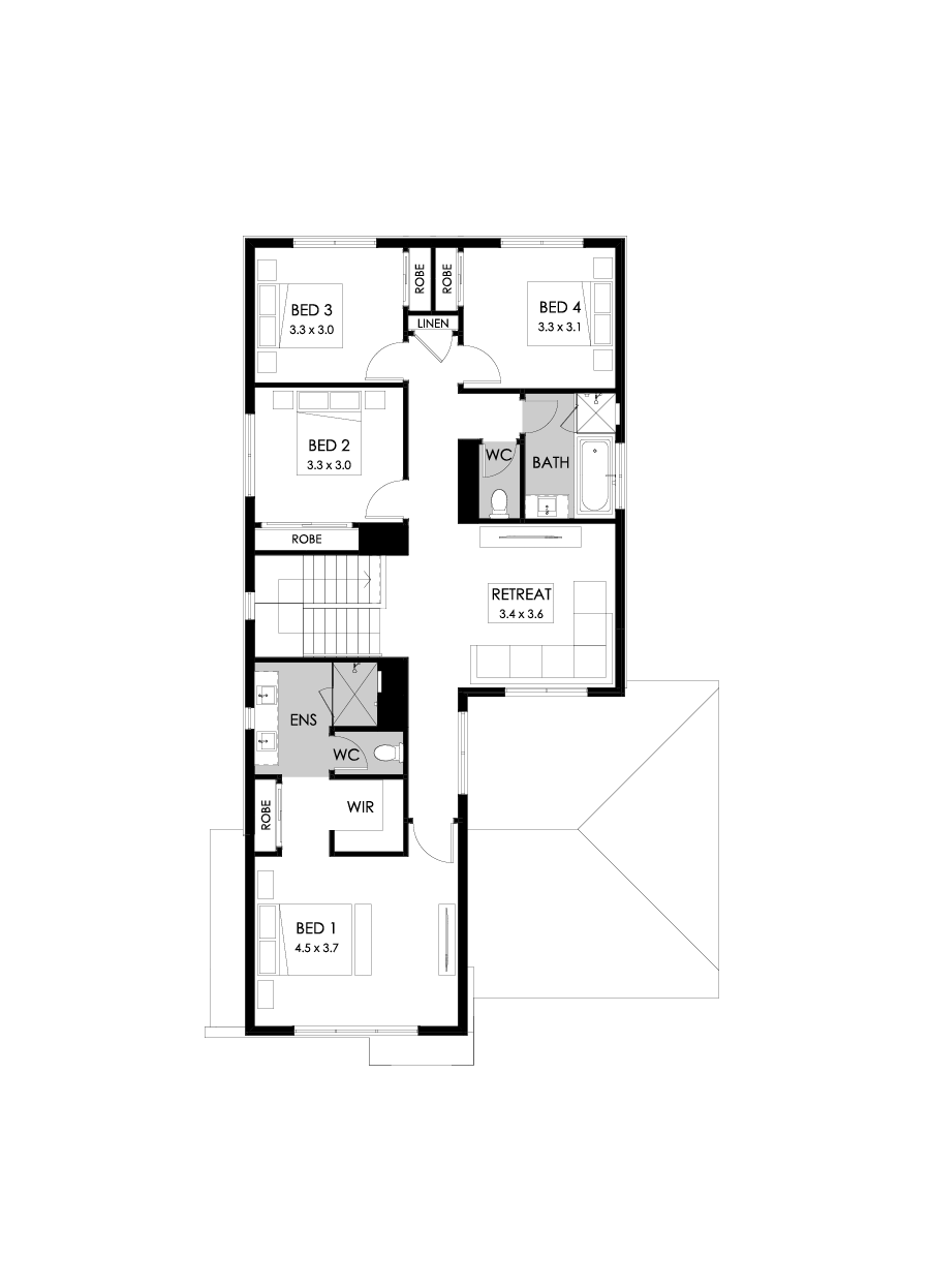 30 First Floor Floorplan (Standard - Flipped)