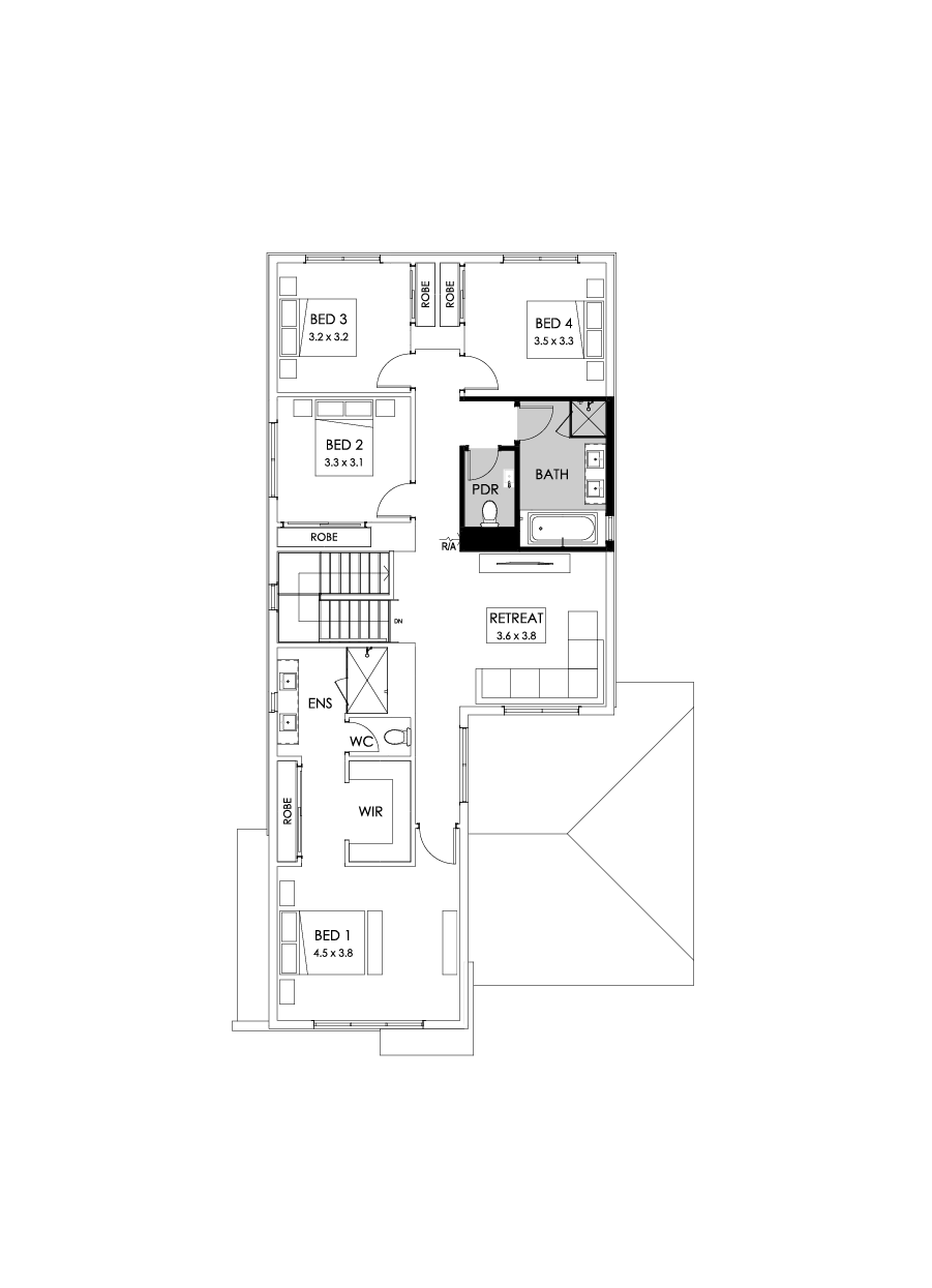 33 First Floor Floorplan (Powder room - Flipped)