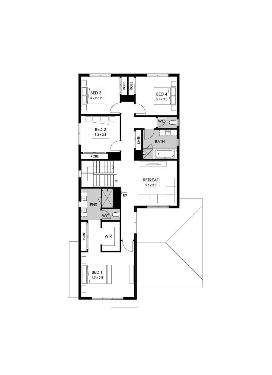 33 First Floor Floorplan (Standard - Flipped)