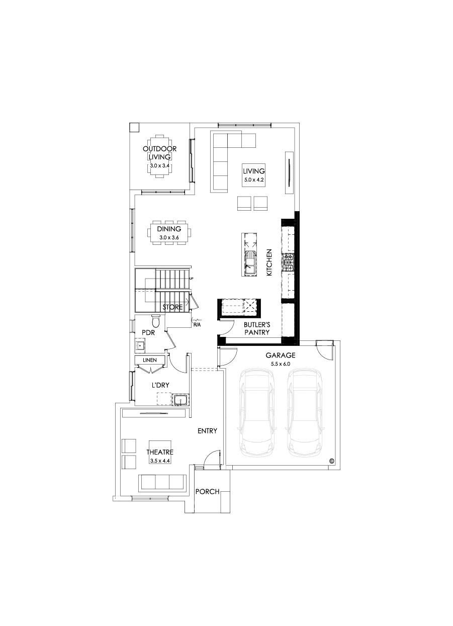 33 Ground Floor Floorplan (Butler's pantry - Flipped)