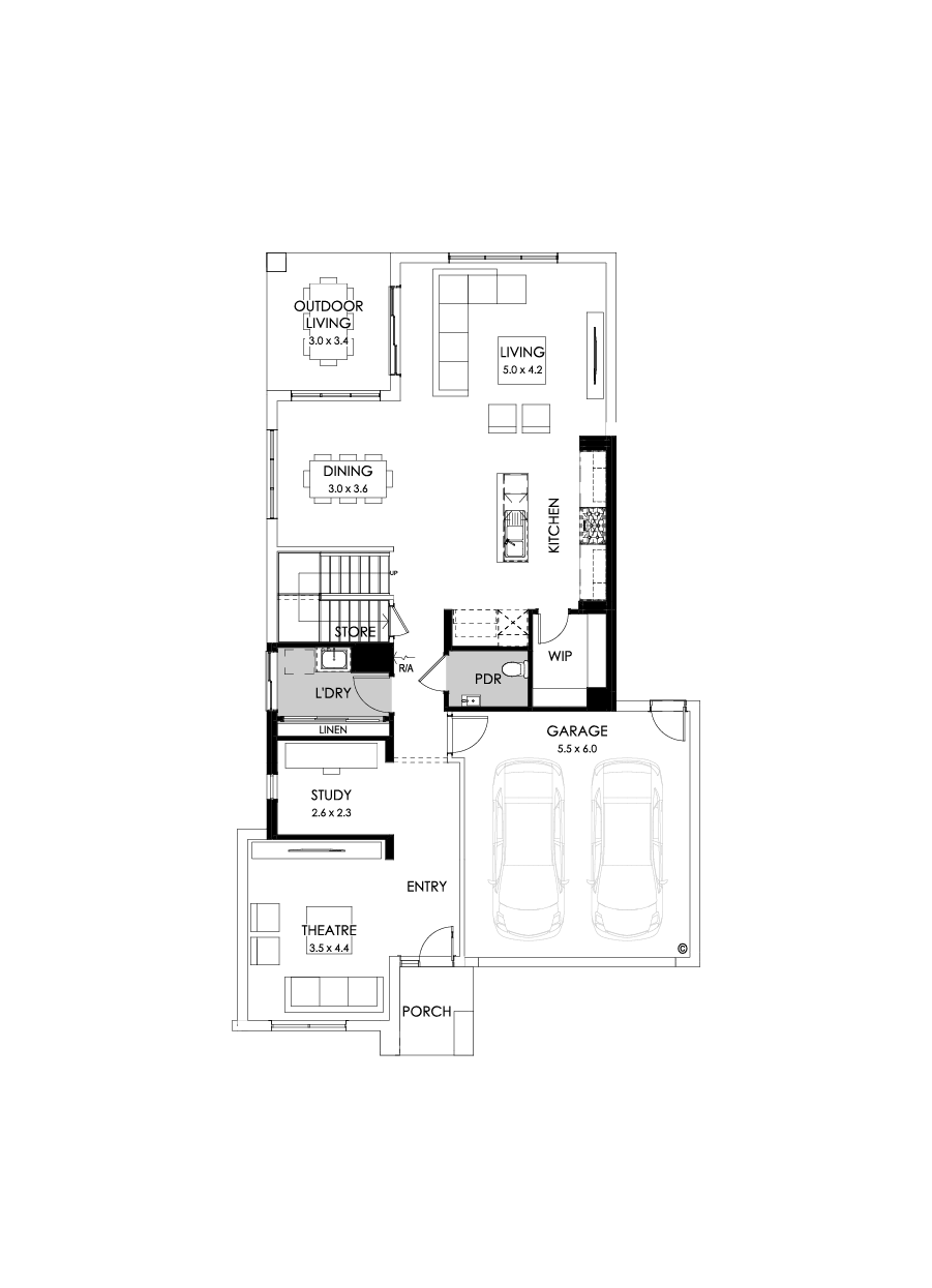 33 Ground Floor Floorplan (Study - Flipped)