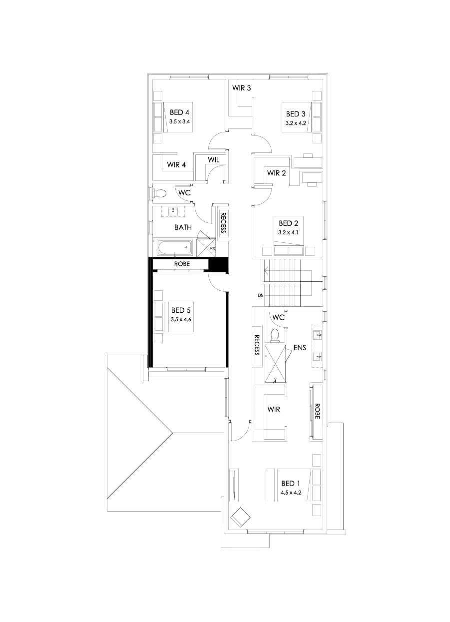 38 First Floor Floorplan (5th bedroom)