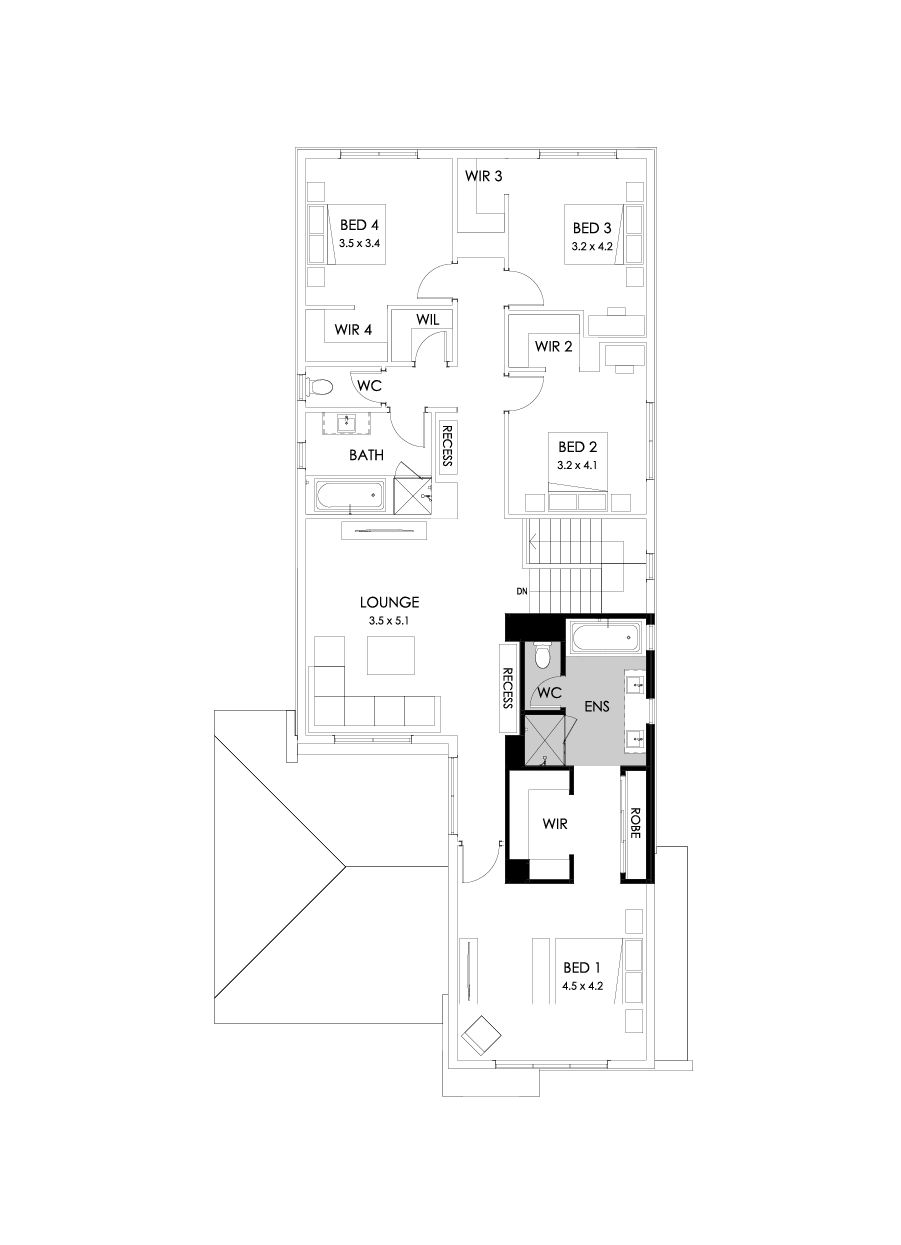 38 First Floor Floorplan (Bath to ensuite)