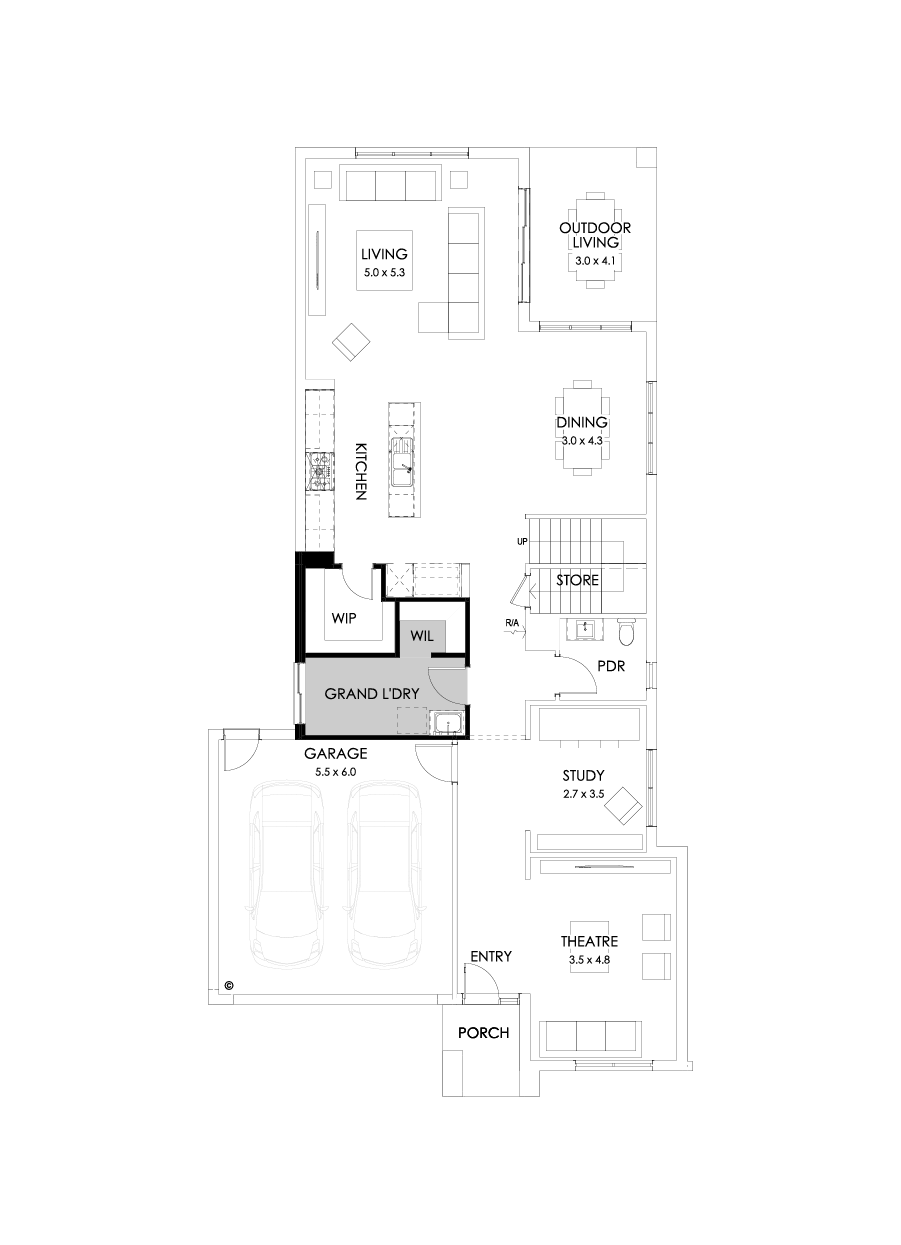 38 Ground Floor Floorplan (Grand laundry)
