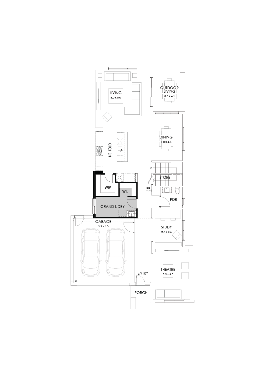 38 Ground Floor Floorplan (Grand laundry)