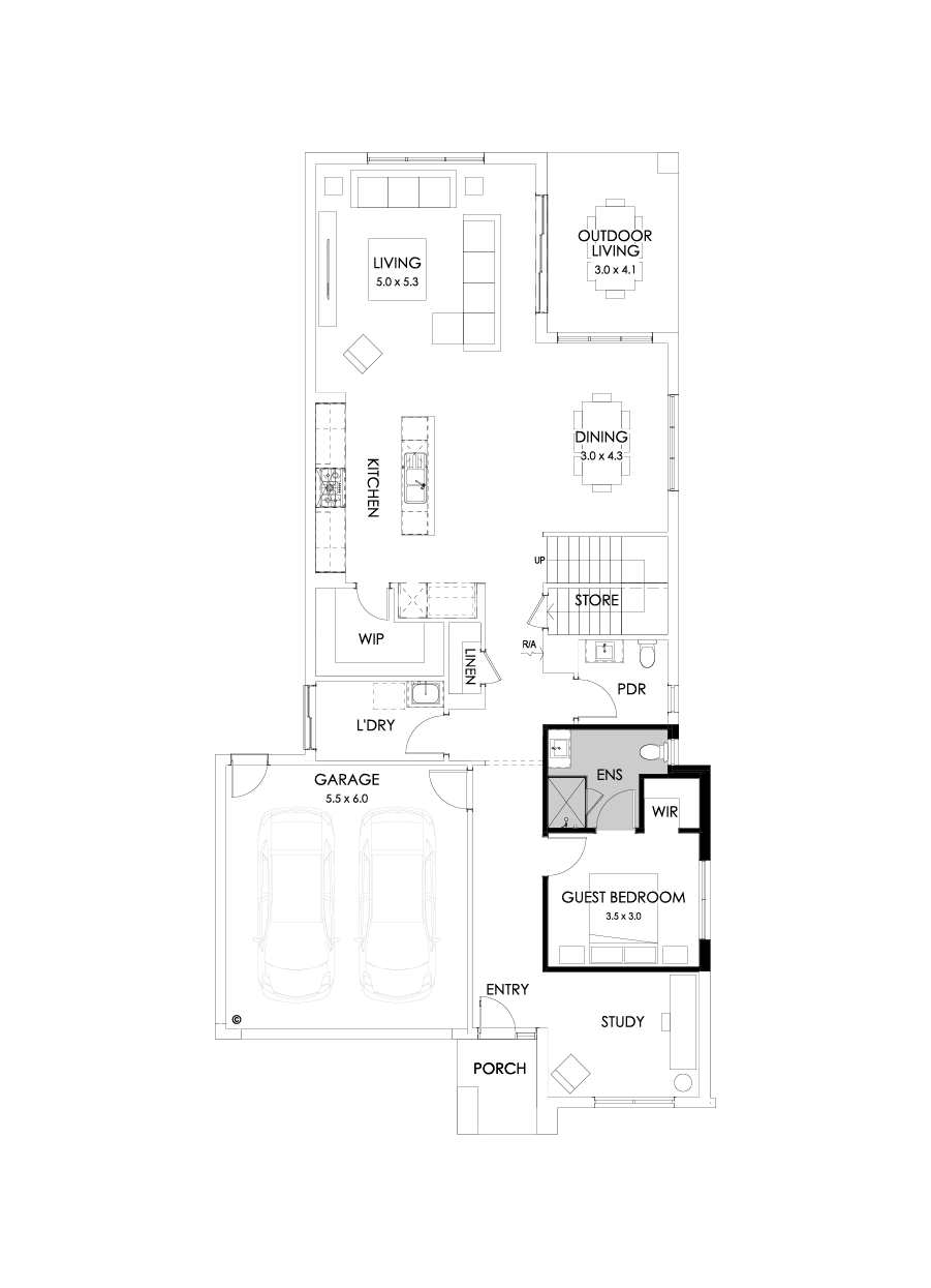 38 Ground Floor Floorplan (Guest bedroom)