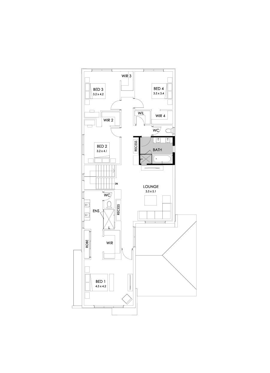 38 First Floor Floorplan (Bathroom Upgrade - Flipped)
