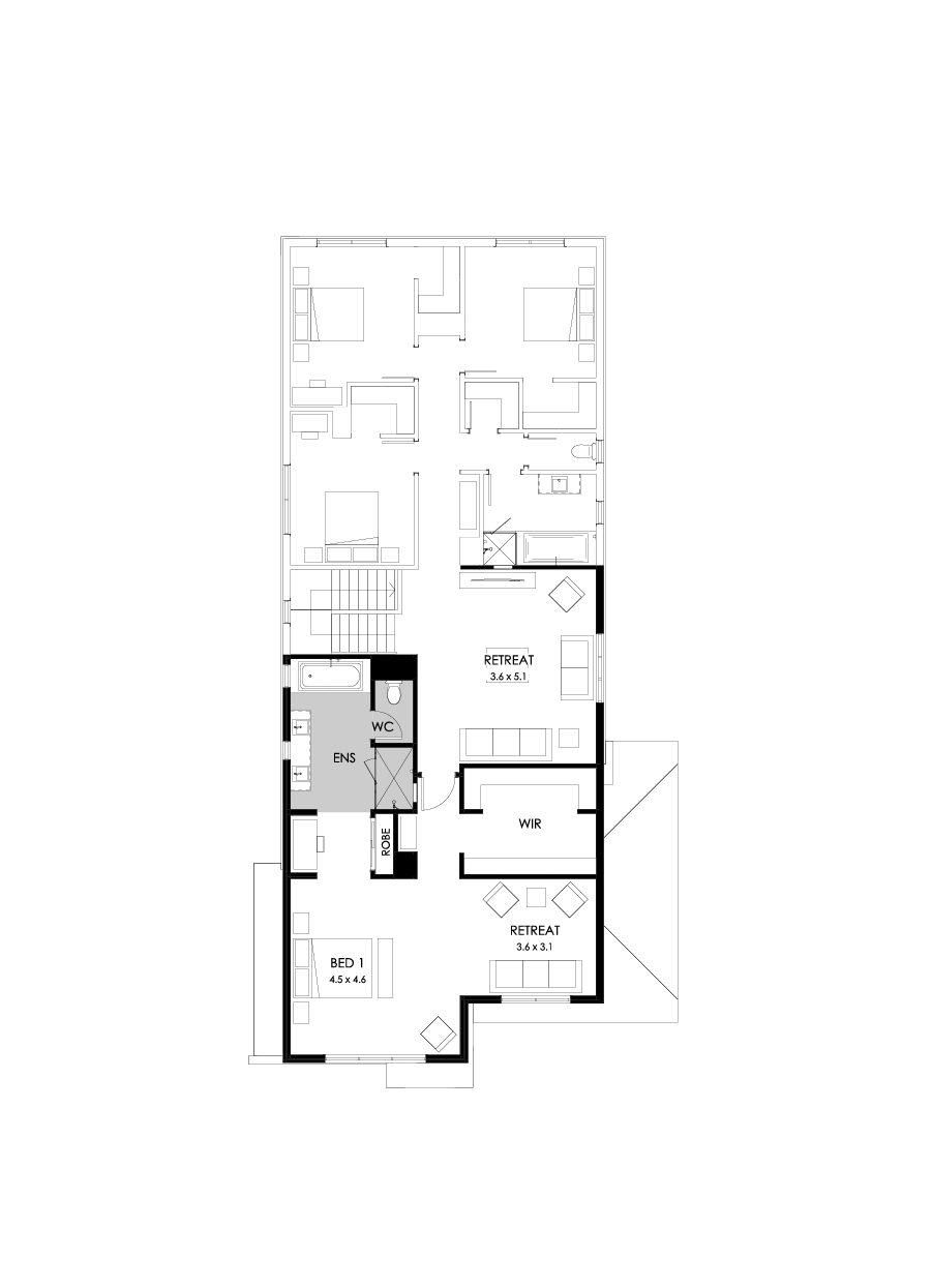 38 First Floor Floorplan (Build over garage - Flipped)