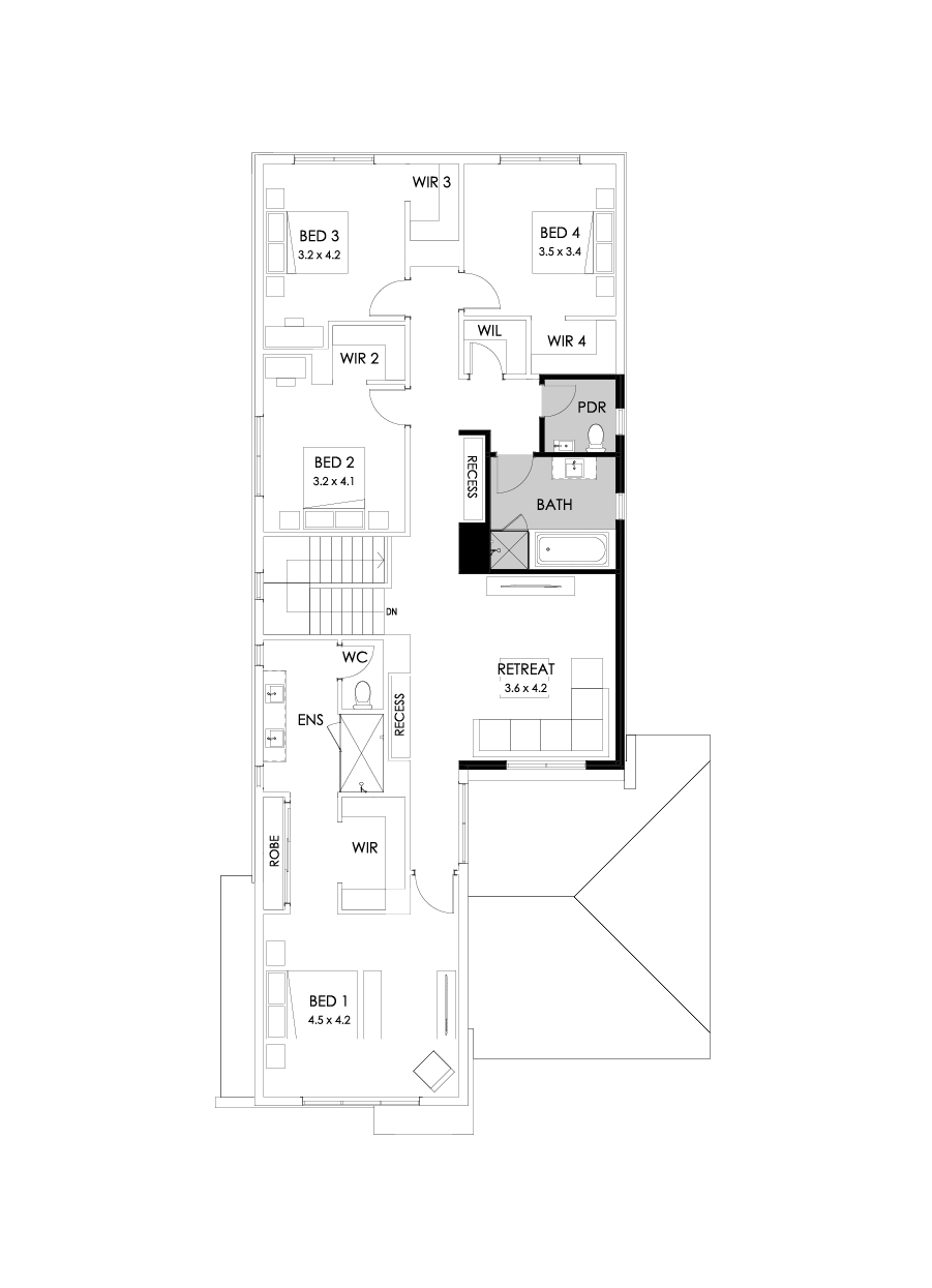 38 First Floor Floorplan (Powder room - Flipped)