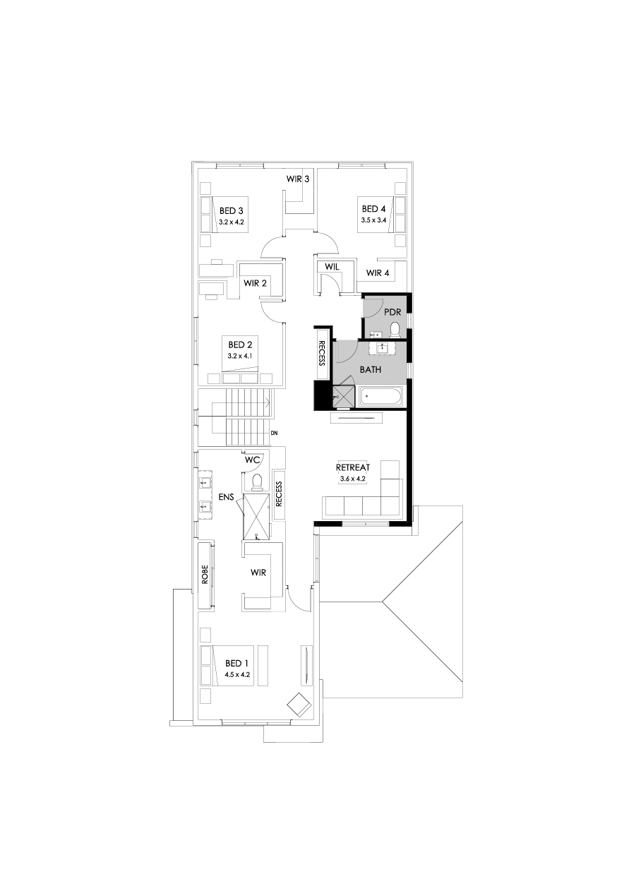 38 First Floor Floorplan (Powder room - Flipped)