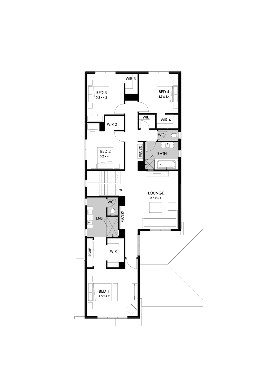 38 First Floor Floorplan (Standard - Flipped)