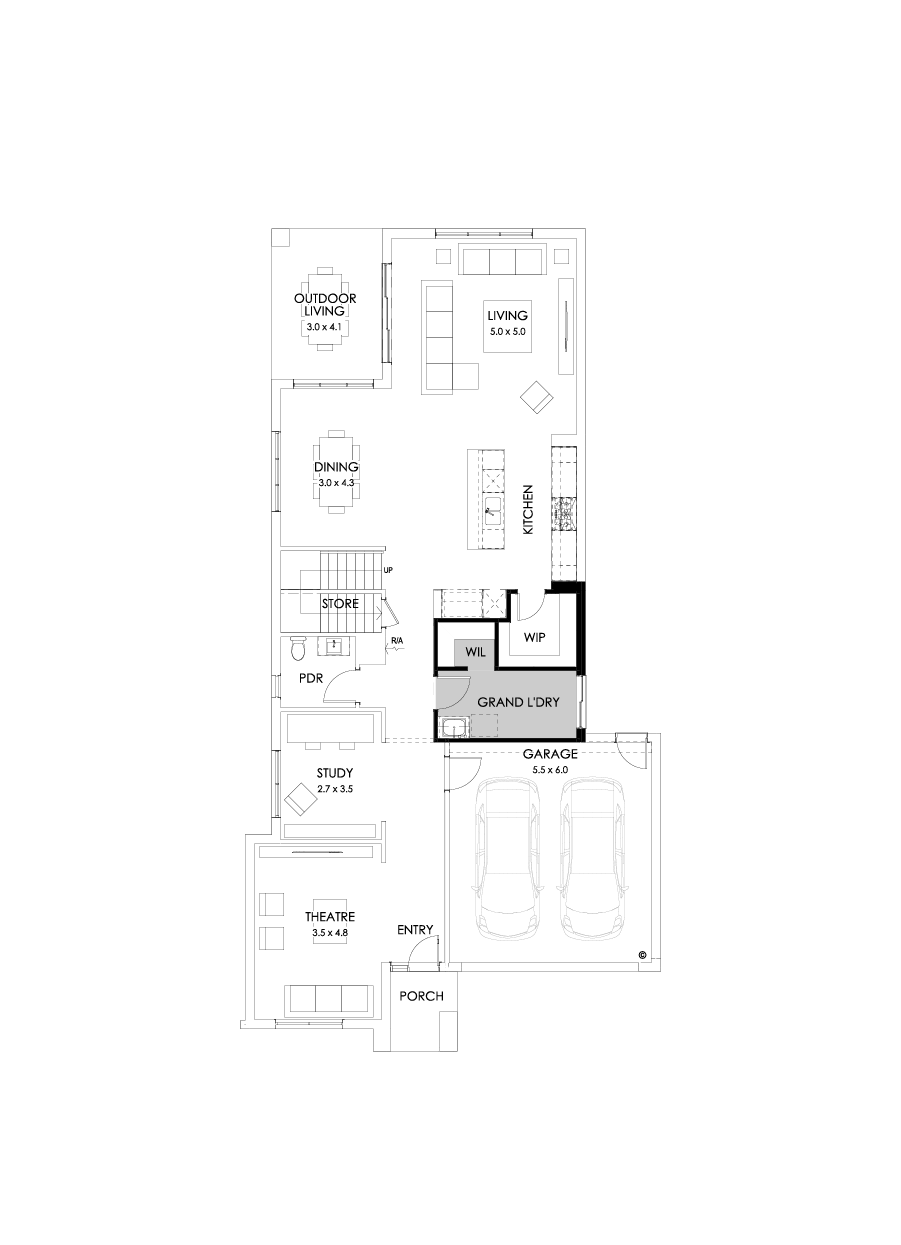 38 Ground Floor Floorplan (Grand laundry - Flipped)