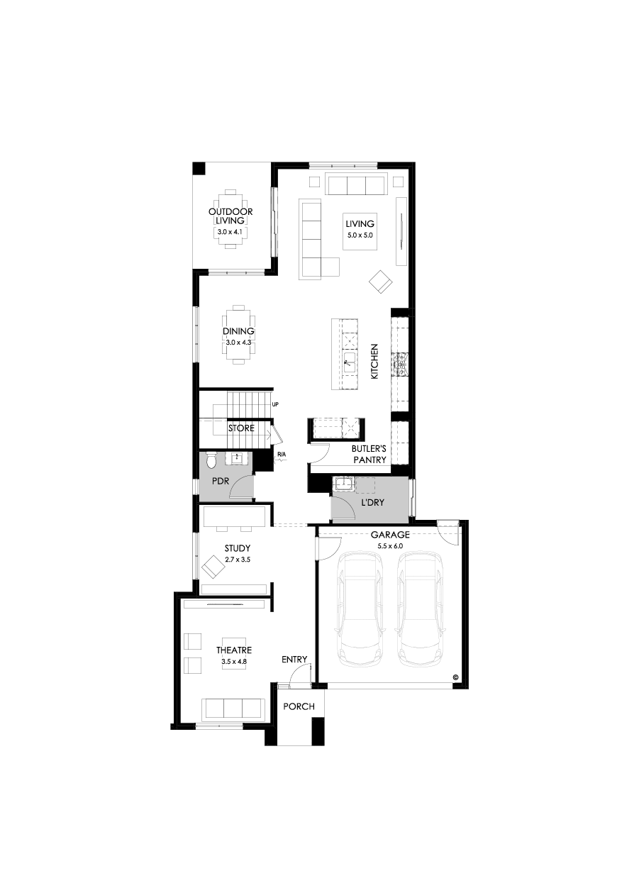 38 Ground Floor Floorplan (Standard - Flipped)