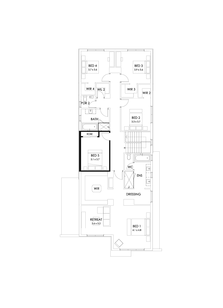 40 First Floor Floorplan (5th bedroom)