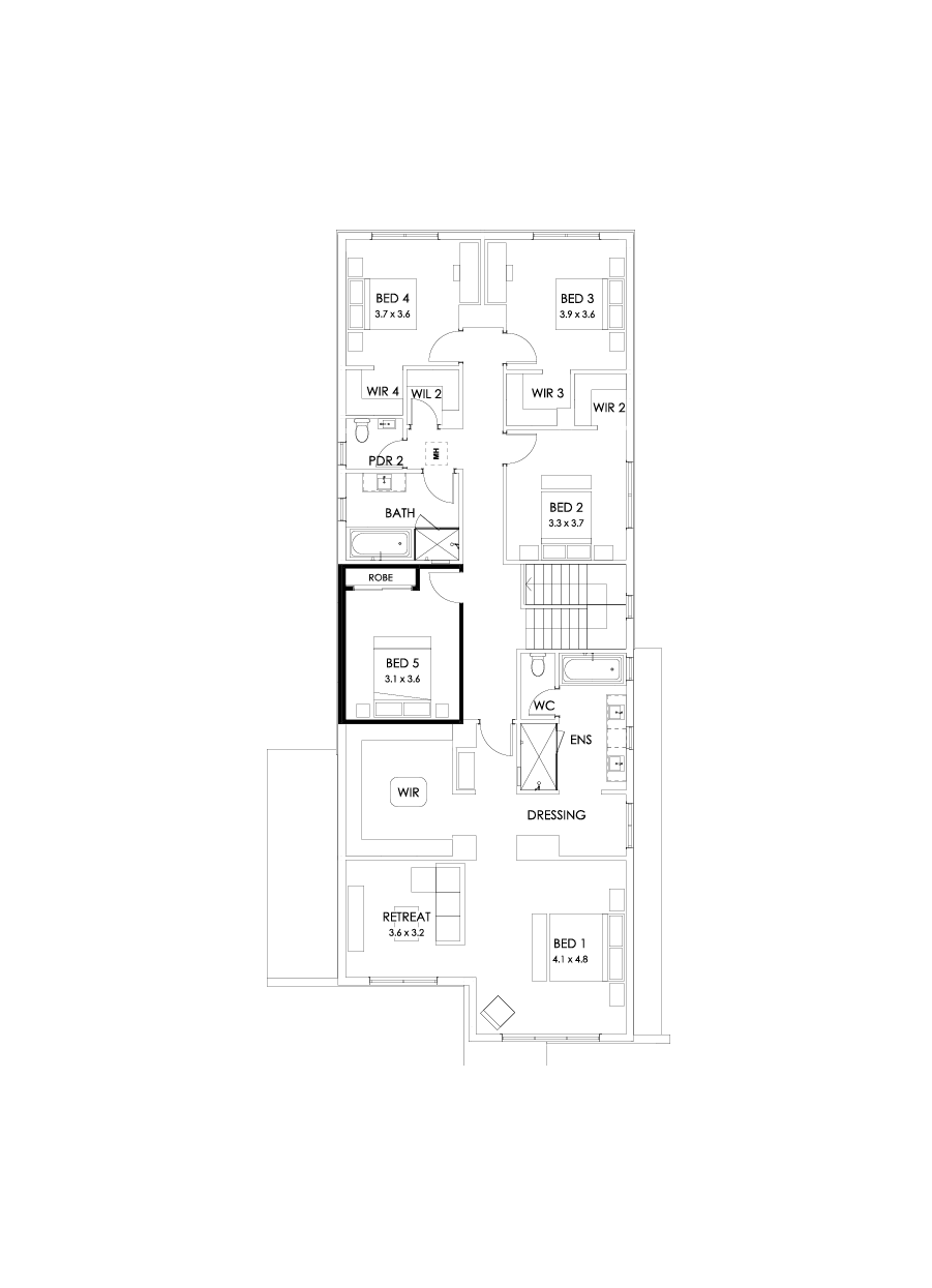 40 First Floor Floorplan (5th bedroom)