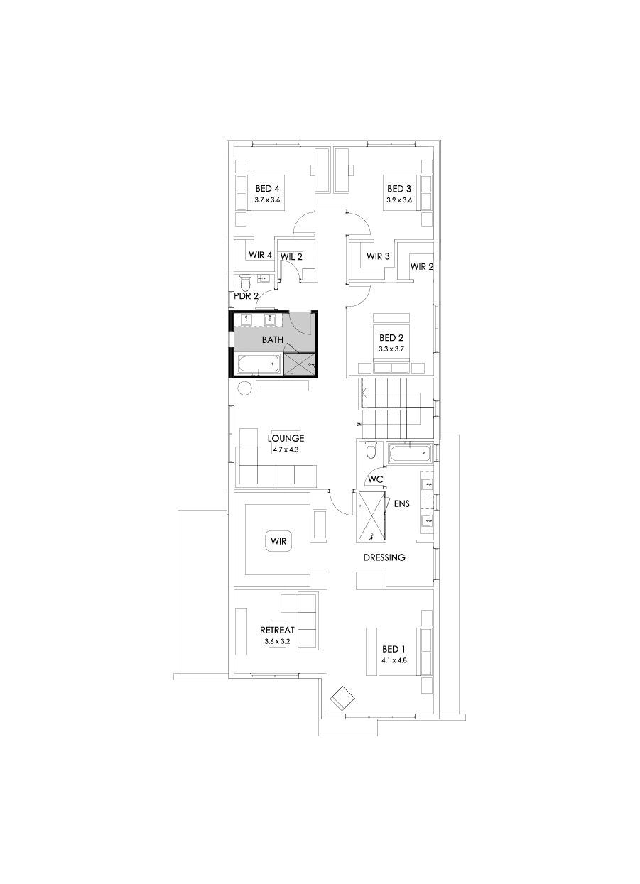 40 First Floor Floorplan (Bathroom upgrade)