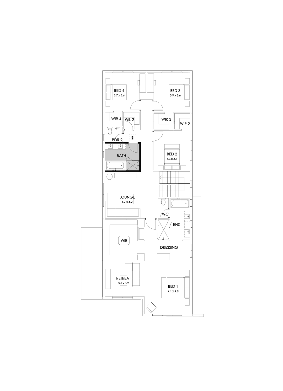 40 First Floor Floorplan (Bathroom upgrade)