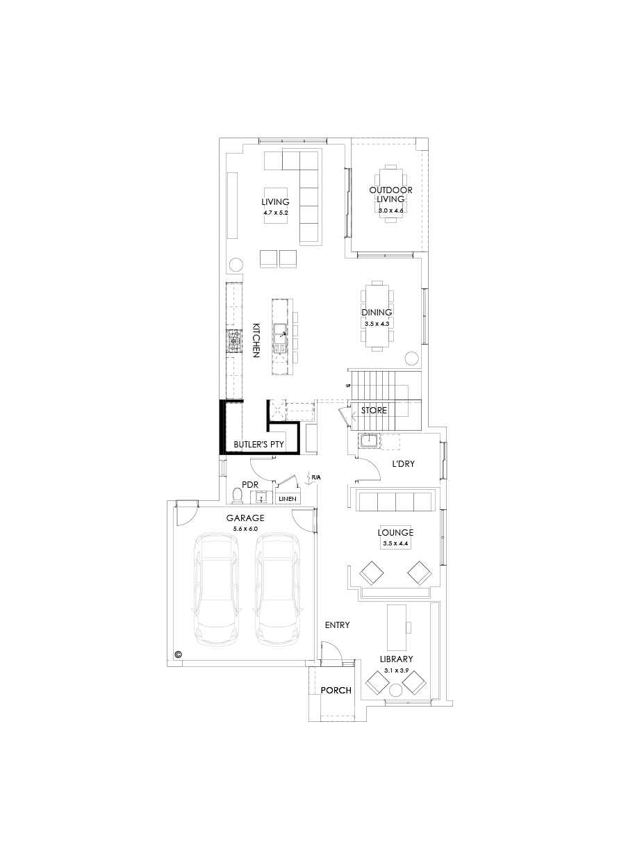 40 Ground Floor Floorplan (Butler's pantry - Included)