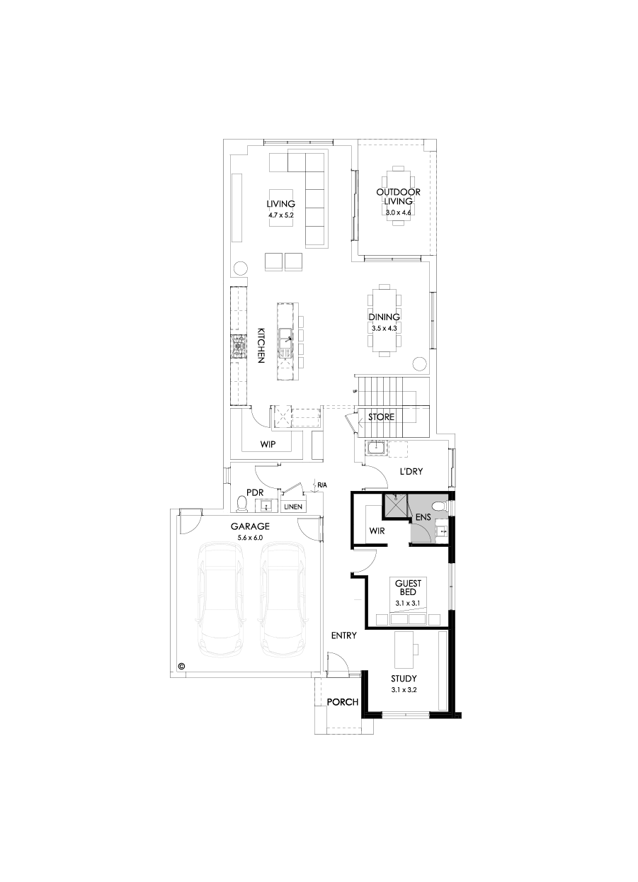 40 Ground Floor Floorplan (Guest bedroom)