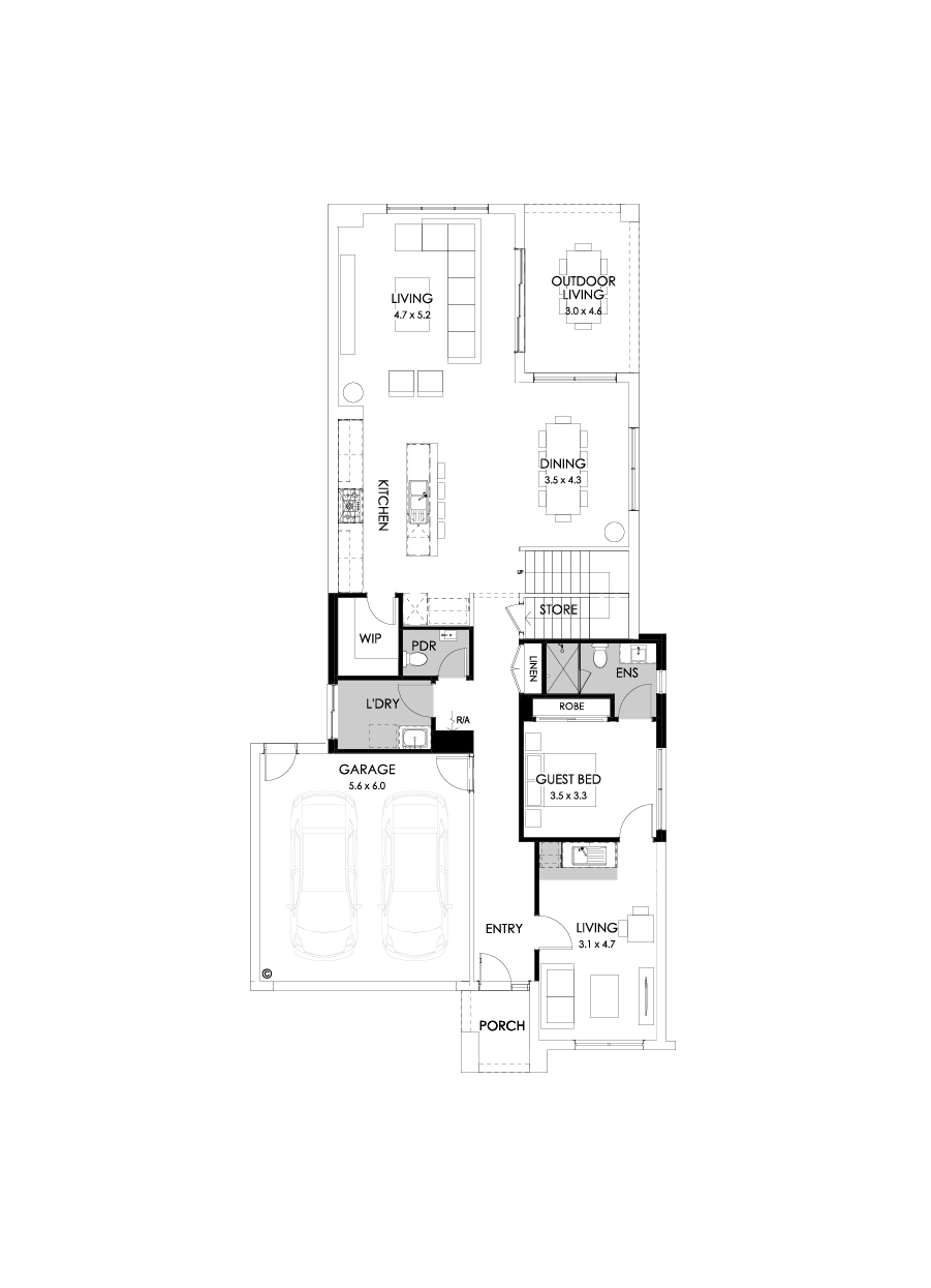 40 Ground Floor Floorplan (Guest wing)