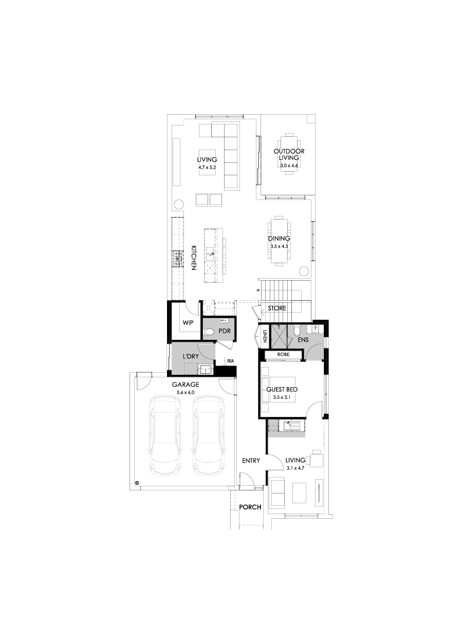 40 Ground Floor Floorplan (Guest wing)
