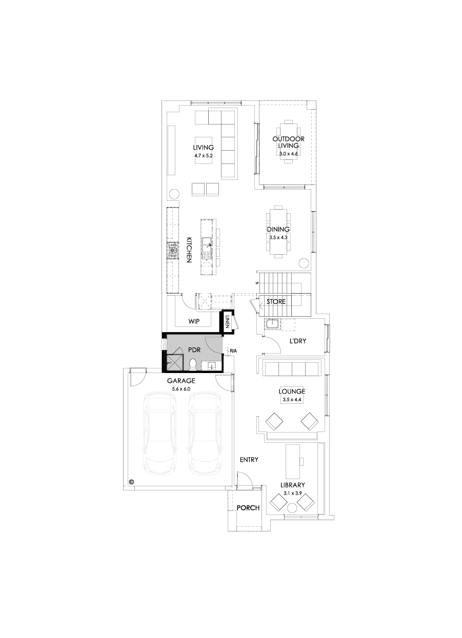 40 Ground Floor Floorplan (Shower to powder)
