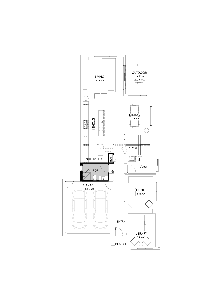 40 Ground Floor Floorplan (Shower to powder)
